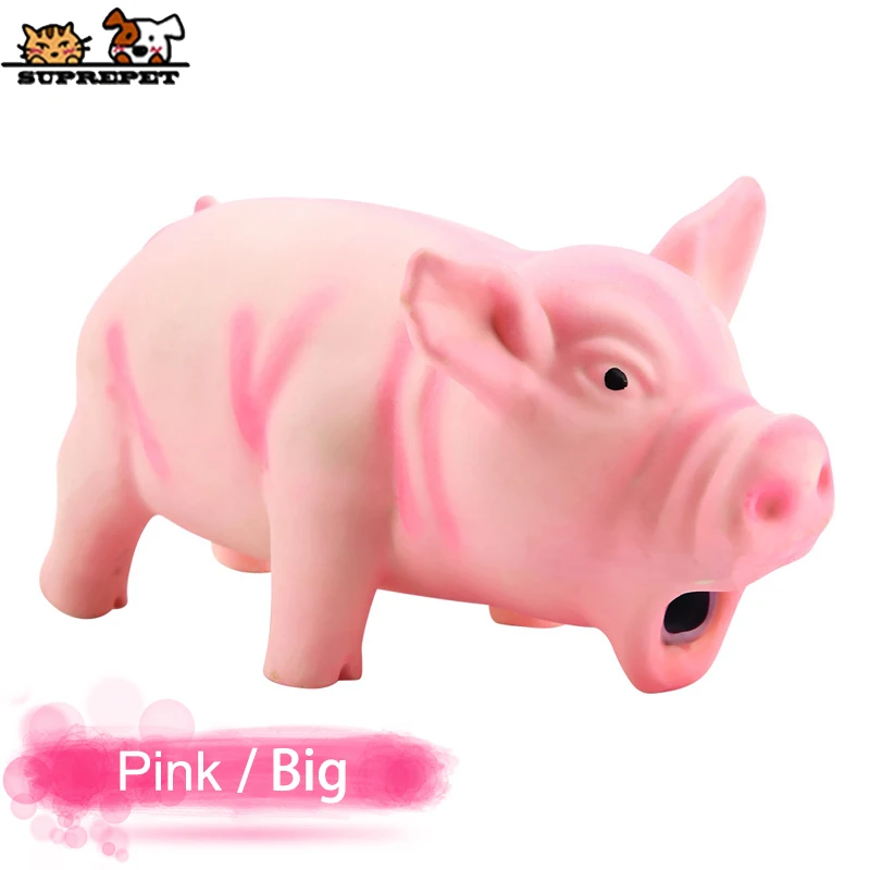 SUPREPET игрушки для домашних животных милая резиновая свинка игрушки для собак Домашние животные сильные хрюки пищащая игрушка собака щенок игрушки жевательные игрушки для питомцев товары для домашних животных peluche - Цвет: Pig Big