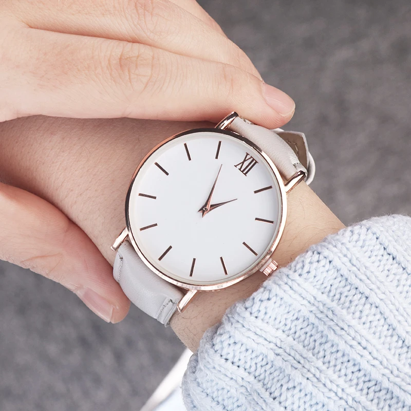 Женские простые часы Zegarek Damski повседневные кожаные кварцевые женские Montre