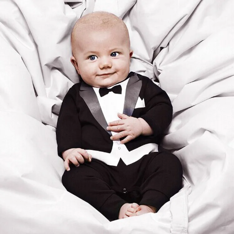 

Baby Boys Gentleman Rompers Infant Suit For Wedding Newborn Boys Jumpsuit One pieces Kids Clothes Bebe Clothing Outfits