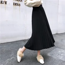 Новинка, плиссированная трикотажная юбка, женская сексуальная тонкая юбка с высокой талией, женская осенняя и зимняя юбка, 9SK053