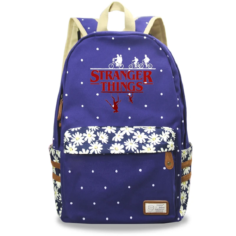 4 Рюкзак Mochila Stranger Things Femme 2d-принт Цветочный рюкзак для путешествий аниме школьные сумки для девочек-подростков - Цвет: 4