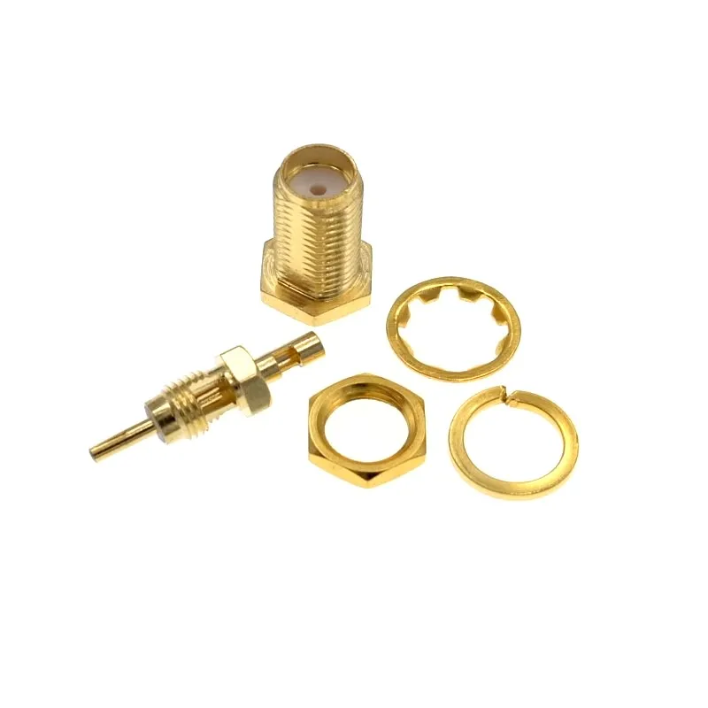 SMA female nut bulkhead solder for 0.81mm 1.13mm MHF1 MHF4 cable adapter RF connector (2)