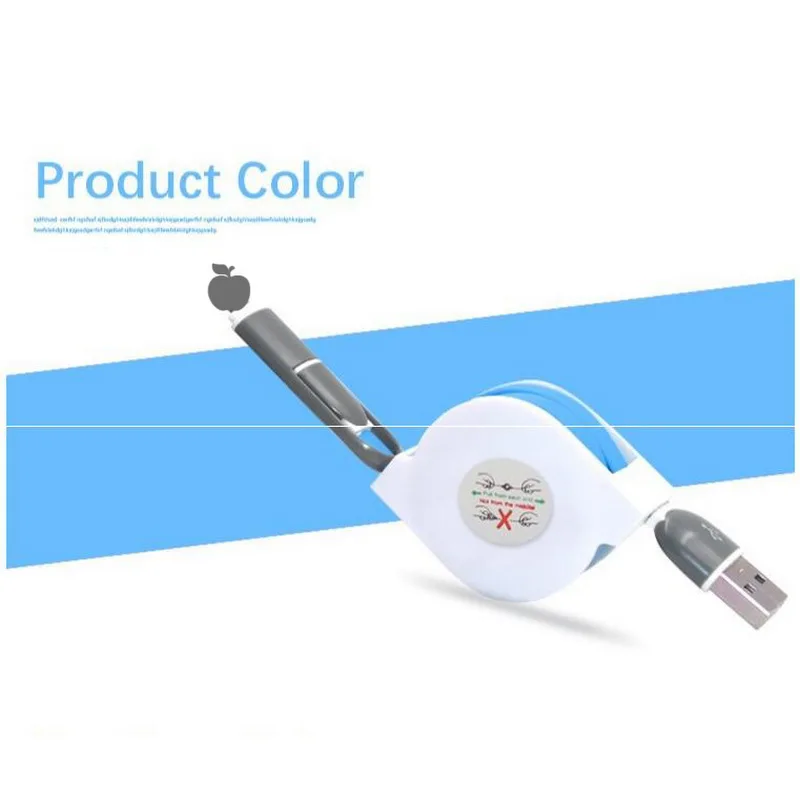 Blue 2 в 1 USB кабель для iPhone XS Max XR X 8 7 6 6S Micro USB кабель Android для samsung Xiaomi huawei Выдвижной зарядное устройство USB порт - Цвет: Blue