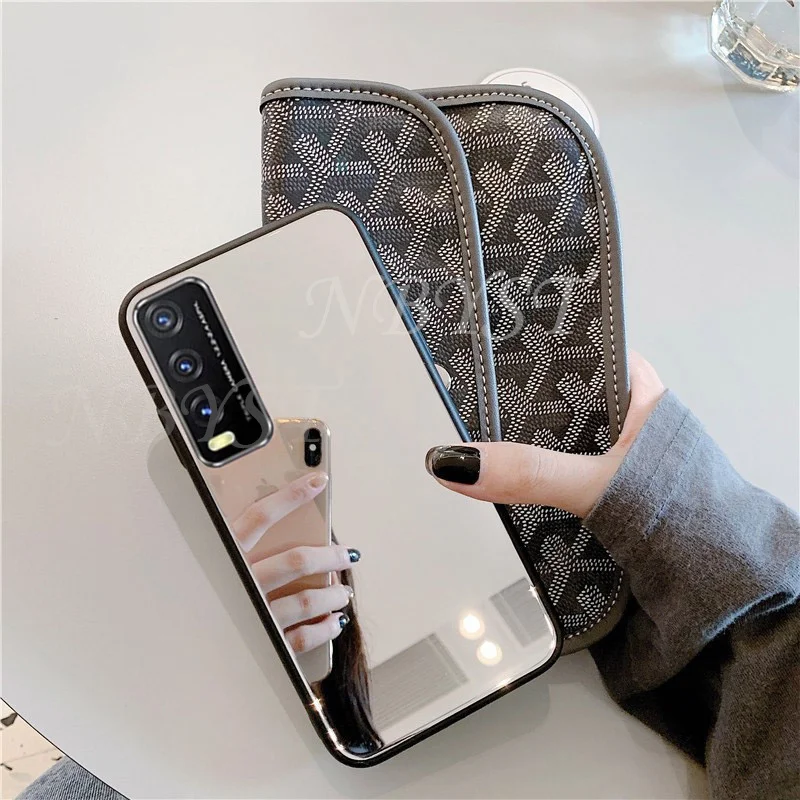 Зеркальный мягкий чехол для VIVO Y11S Y12S Y30 Y20S Y51 Y19 Y11 Y17 Y12 Y15 Y3 Y31 Y50 Y85 Y91C V15 V17 NEO V9 V7 V11 X20 X27