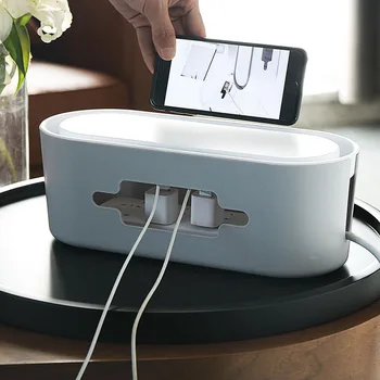 

Power Outlet Storage Box Wire Finishing Box Large Desktop Computer Cable Management Box Row Plug Wire Storage Rack