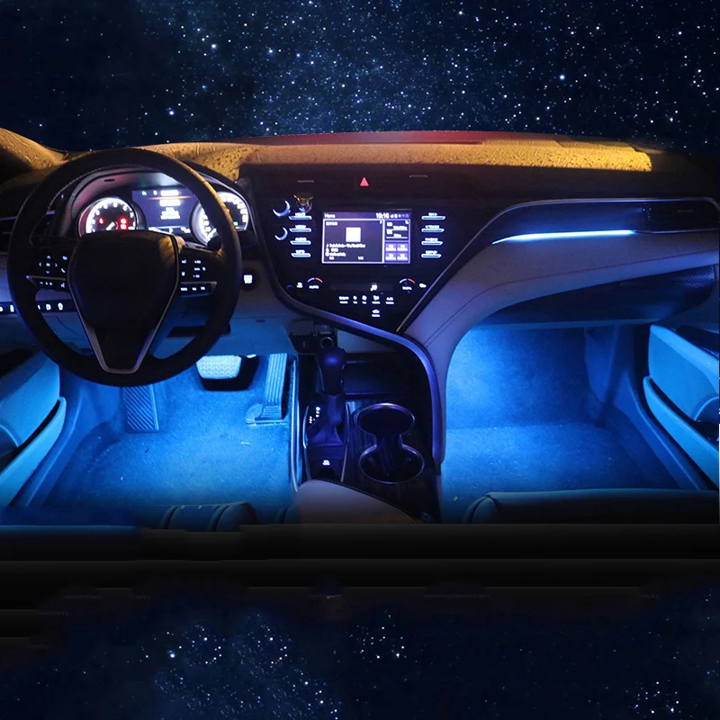 Подходит для Toyota Camry-, лампа с рассеивателем света, интеллектуальная скорость, переменная скорость, автомобильная атмосферная ножная розетка, OBD - Название цвета: Blue