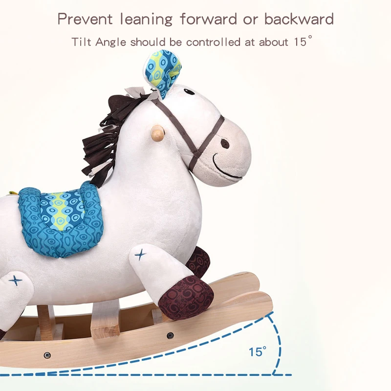 Plushie and Wood Horse Toy Applause Rocking Horse Stuffed Animals