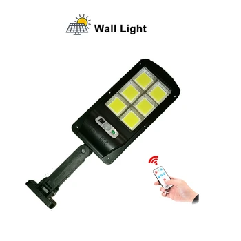 

solar light lamp floodlight reflector garden Wall PIR Sensor Motion 4 Modes Emergency With Adjustable Pole For Outdoor exterior