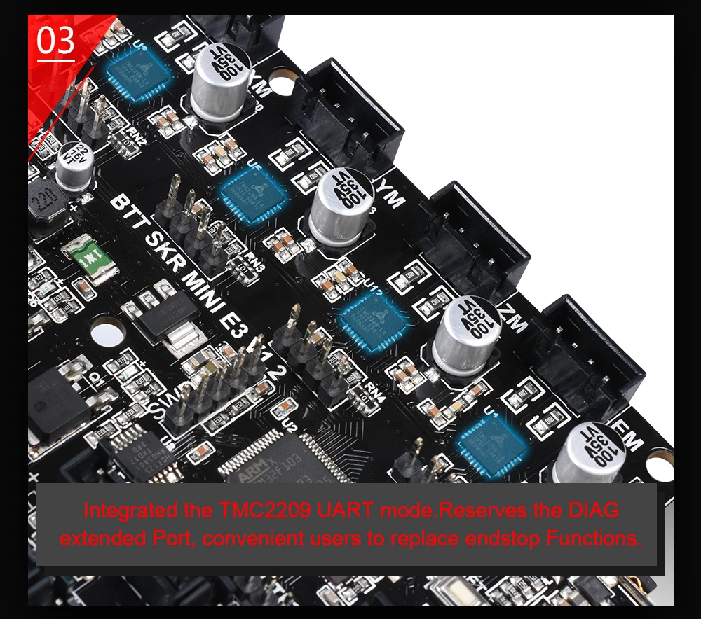 Painel de Controle Peças da Impressora Bigtreetech Mini V1.2 Tft35 V3.0 32 Bits Tmc2209 Tmc2208 Uart Ender 3 5 3d Btt Skr e3 5 Bigtreetech btt skr mini e3 v1.2 tft35