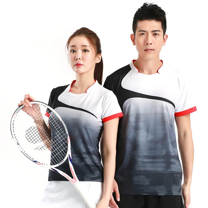 Polo deportivo de tenis para hombre y mujer, camisetas cortas de bádminton para chica, ropa de tenis de mesa, Kits de Pong, camisetas para gimnasio y correr|Camisetas de tenis| AliExpress