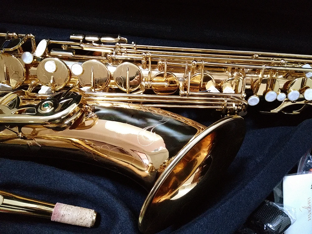 Япония высокое качество тенор саксофон NT-WO37 Bb золотой лакированный Саксофон тенор латунь музыкальный инструмент с Чехол мундштук Рид подарок
