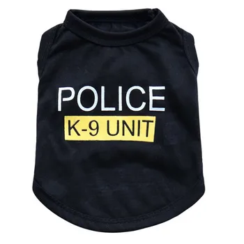 

Summer Dog Clothes Pet Boss Police T-Shirt Cosplay Costumes Breathable Puppy Black Vest Pet Clothes for Small Dogs & Cats