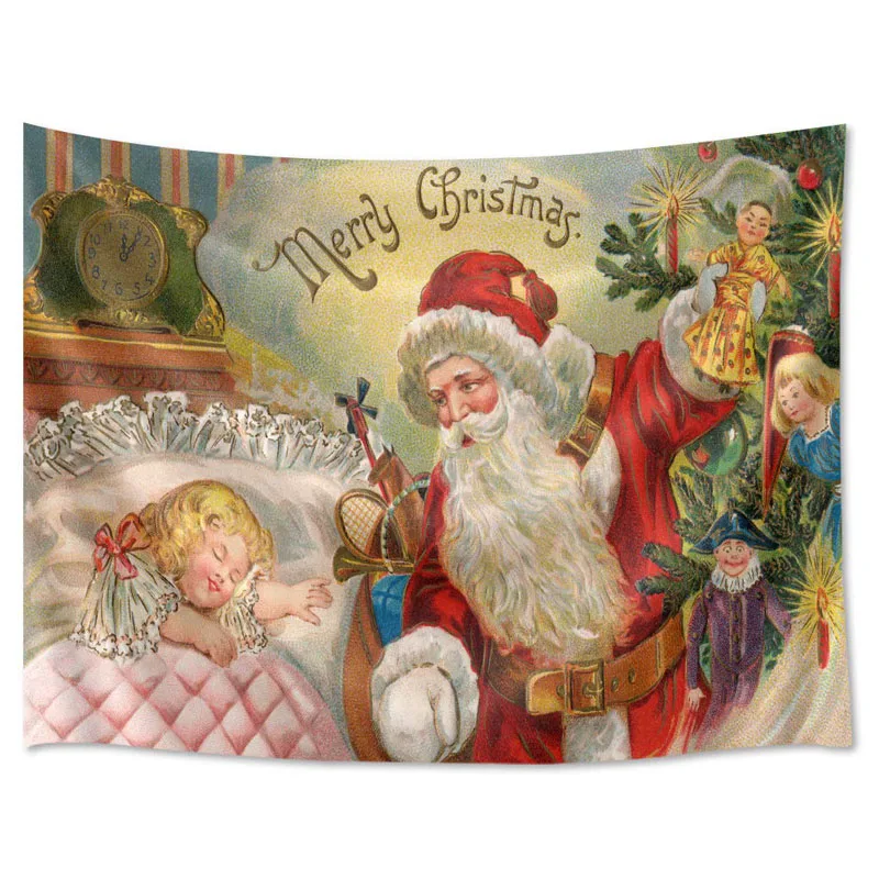 Wall Tapestry Дед Мороз с подарками для детей гобелен настенный с Рождеством настенный гобелен Теплый новогодний настенный гобелен - Цвет: Wall Tapestry