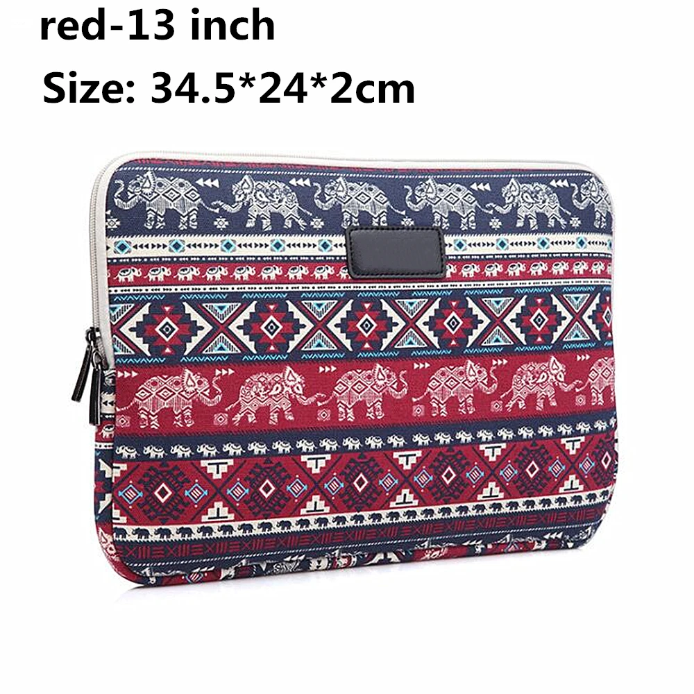 red-13 inch Маленькая клетчатая сумка для ноутбука со слоном для Apple ipad 10 11,6 12 13 14 15,6 дюймов Сумка для планшета чехол - Цвет: red-13 inch