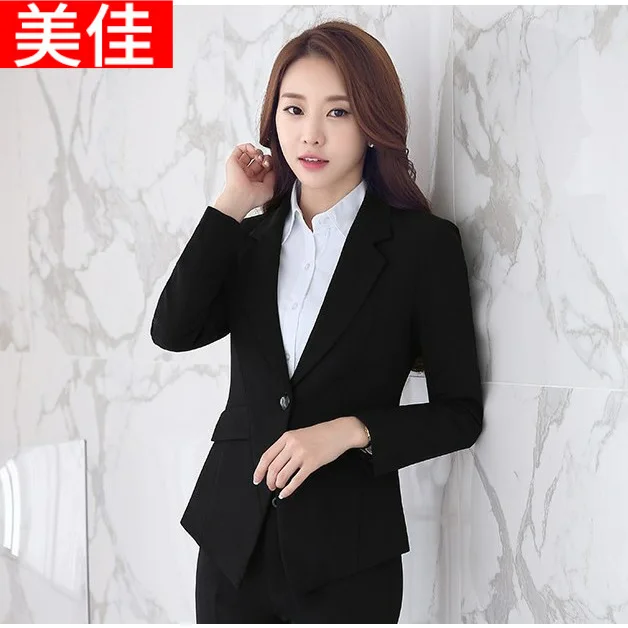 

2018 New Style Fashion Wear WOMEN'S Suit Spring And Autumn Elegant Suit One-Button Female Suit Interview Women's
