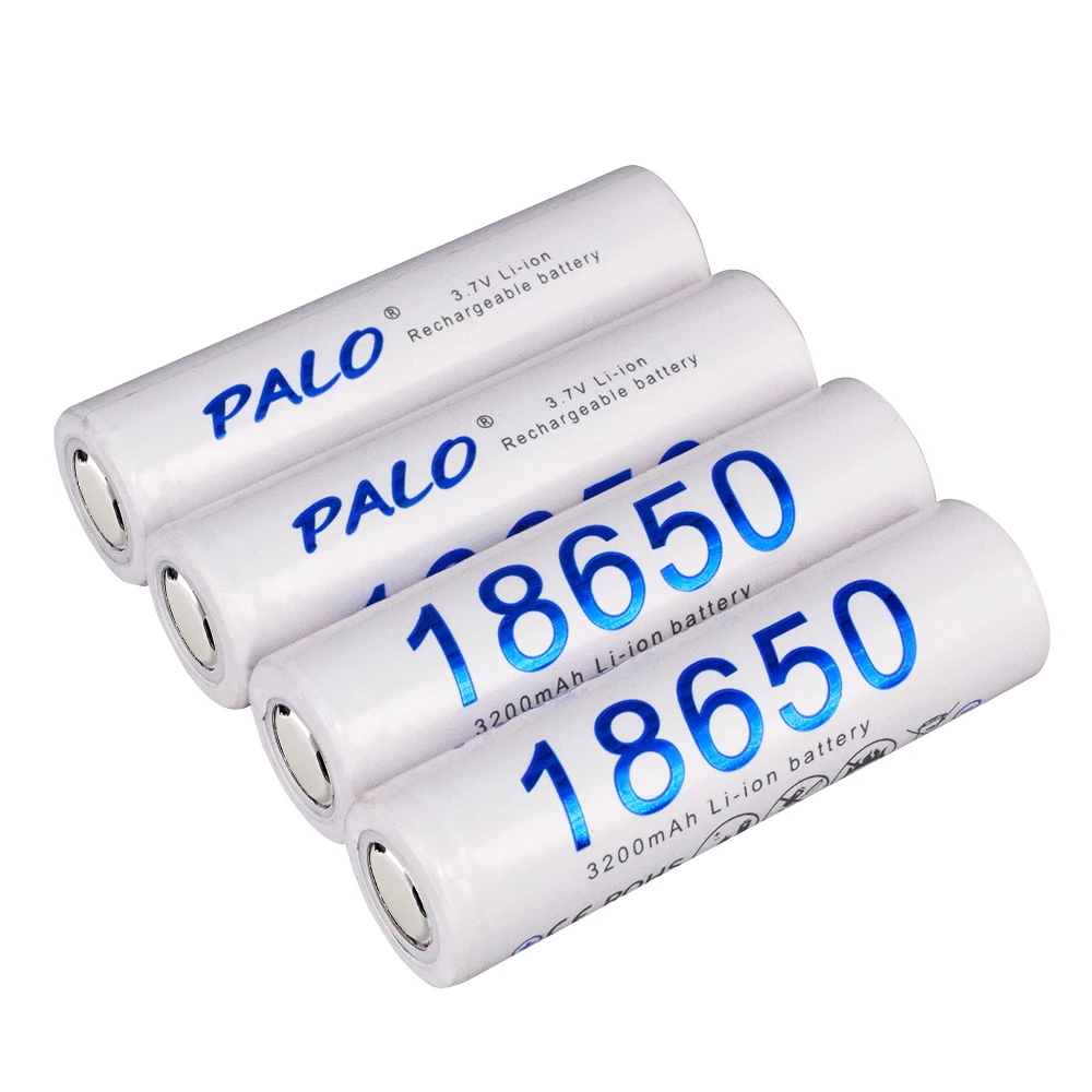 PALO 3,7 V 3200 мА/ч, 18650 Батарея аккумуляторная батарея с 3,7 V Батарея зарядное устройство для 26650 14500 18340 18650 Батарея