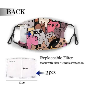 

protective mask with filter Many Cat Is Watching See Us anti dust PM2.5 reuse adult teen child girl