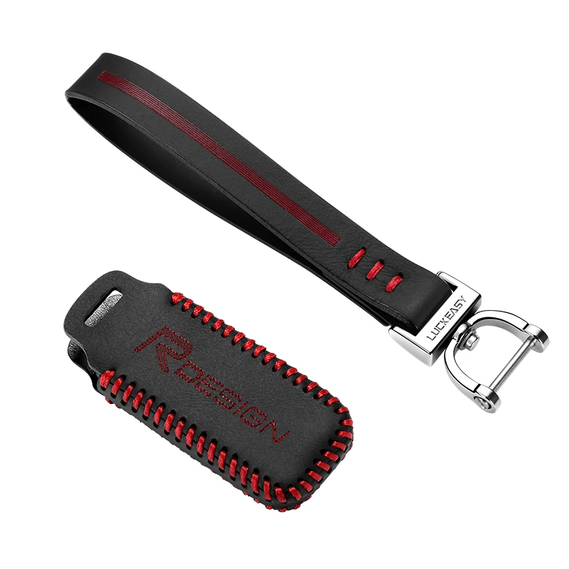 Чехол для автомобильных ключей для volvo s90 v90 xc90 дистанционный брелок для ключей из натуральной кожи - Название цвета: Red
