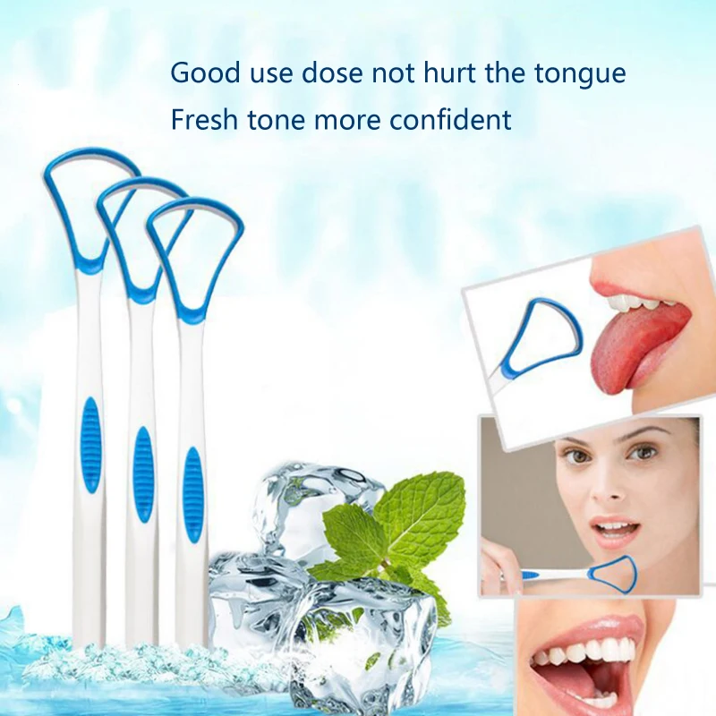 Tongue Scraper Portable Plastic Oral Tongue Cleaning Brush Hygiene Tool