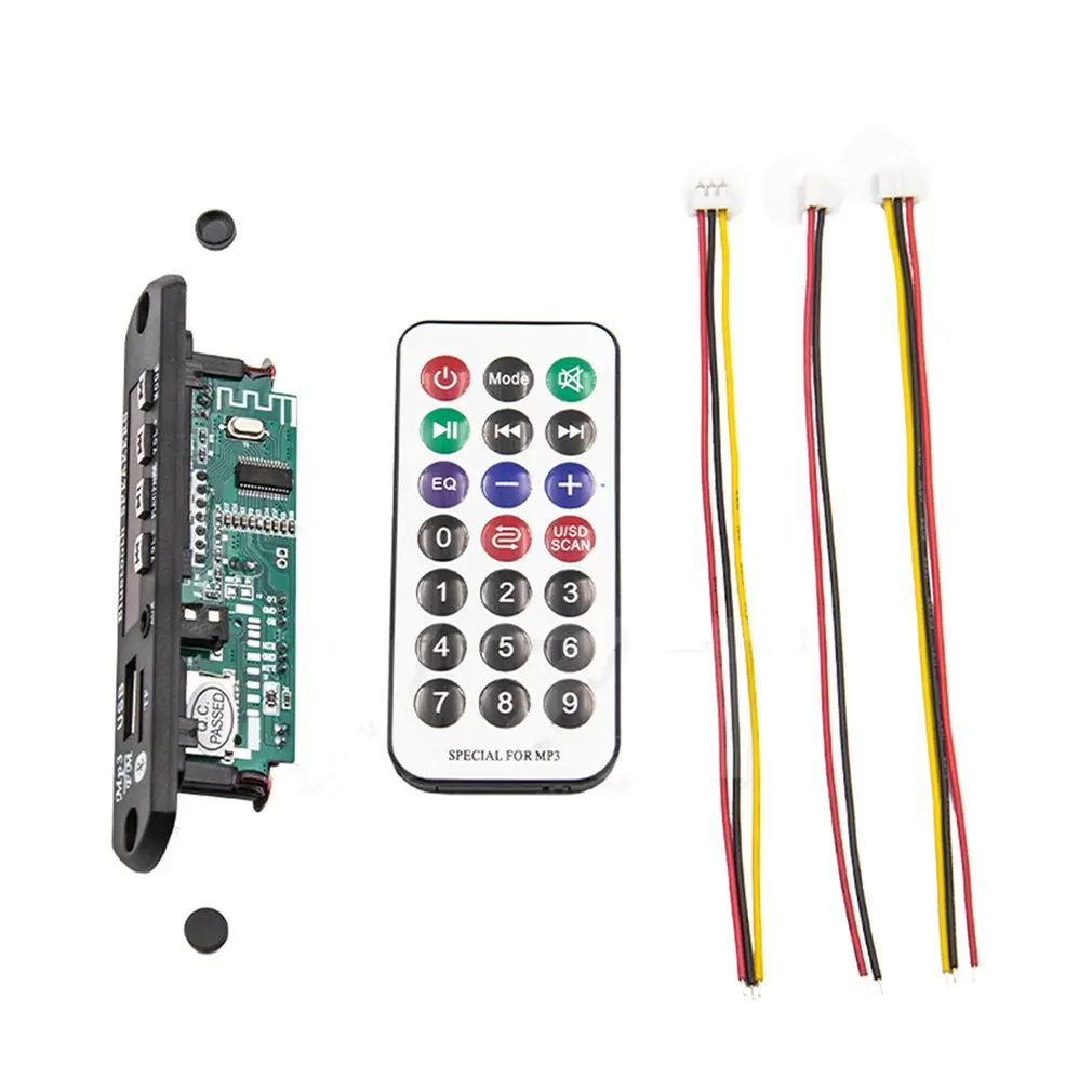

Wireless MP3 WMA Decoder Board Remote Control Player 12V Bluetooth 5.0 USB FM AUX TF SD Card Module Car Radio MP3 Speaker