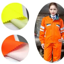 Полиуретановая ткань En20471 экологическая оксфордская Ткань флуоресцентный оранжевый дождевик санитарная Рабочая Ткань