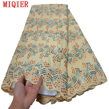 

MIQIER High Quality African nigerian tulle Lace Fabric Embroidery Organza Damask Lace Fabric guipure lace fabric sewing Sequins