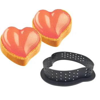 

8pcs Cake Mold Mousse Circle Cutter Decorating Tool French Dessert DIY Perforated Ring Non Stick Bakeware XHC88