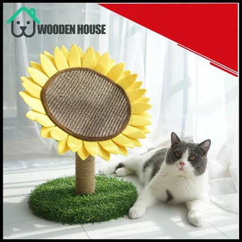 

Sunflower Design Cat Scratching Corrugated Board Toy Scratcher Bed Pad Grinding Nails Interactive Cat Toy Large Size For Pet Cat