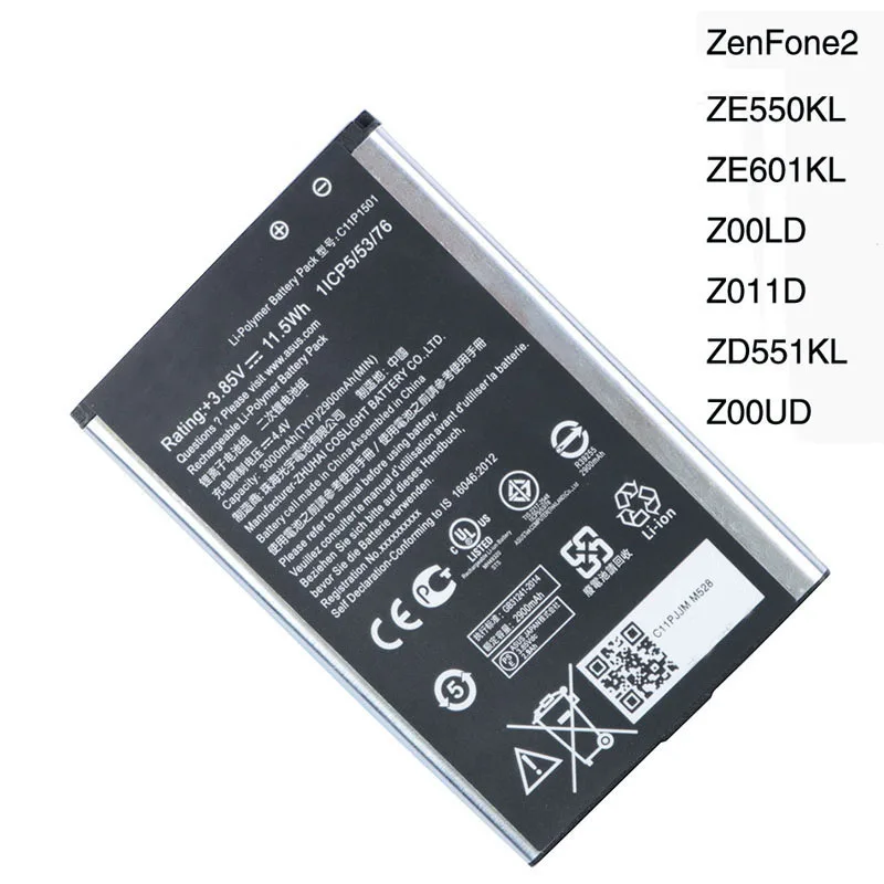 Оригинальный аккумулятор для телефона ZenFone 2 ASUS ZenFone2 Laser 5 &quot/6&quot zenfone selfie Z011D ZD551KL