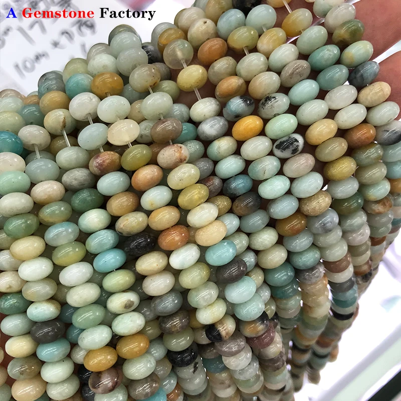 

Бусины Из Натурального кварцевого амазонита, Гладкие бусины россыпью с отверстием, для изготовления ювелирных изделий, 15 нитей, браслетов «сделай сам», 8 мм X 5 мм
