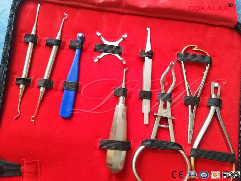 18 шт./компл. Ортодонтические стоматологические инструменты набор выдвижной кольцо Поддержка локатор Subalong щипцы