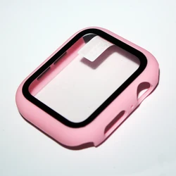 Premium 360 - Degree Tempered Glass Screen Protector with Curved Edge Frame - 42MM Series 1 2 3 (Pink)