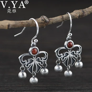 

V.YA Womens 925 Silver Butterfly Hollowed Ear Hook Earrings Fashion Dangle Earring Female Vintage Silver Jewelry Gifts