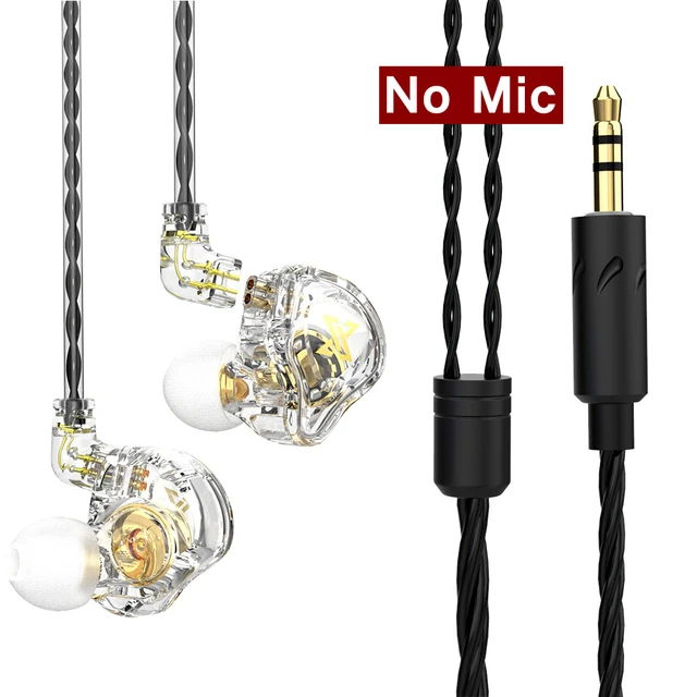 QKZ AK6 MAX Earphones 1 Dynamic HIFI Bass Earbuds In Ear Monitor Headphones Sport Noise Cancelling Headset White No Mic