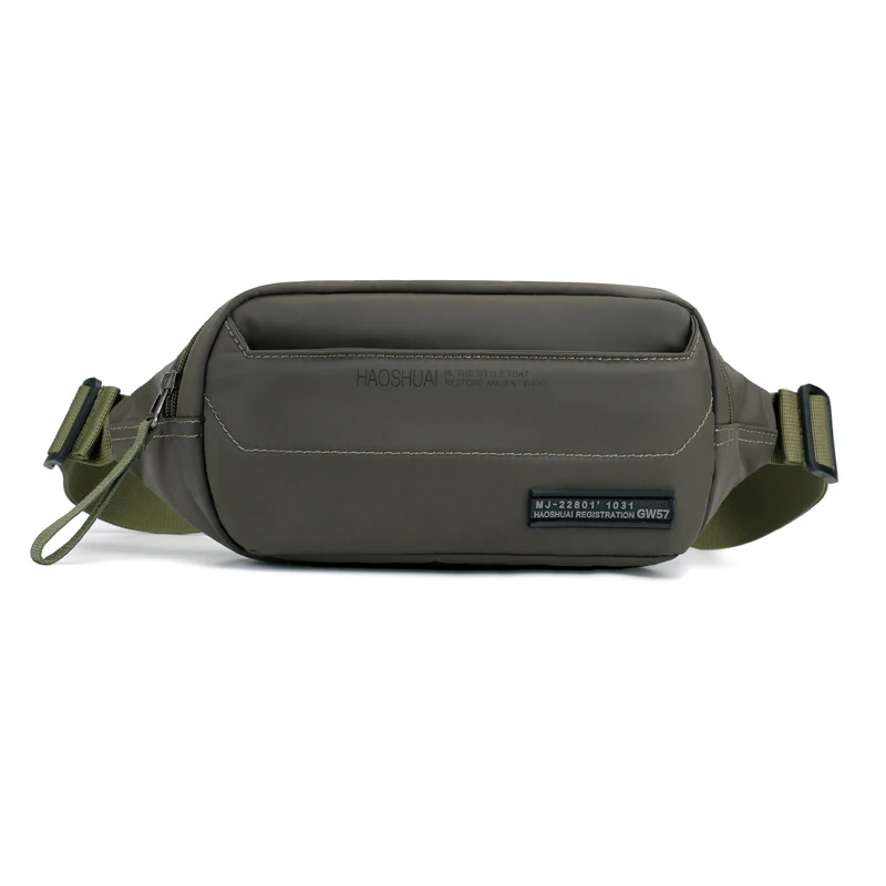 Green waist bag Мужская нейлоновая поясная сумка, поясная сумка, высокое качество, водонепроницаемые сумки через плечо, набедренная сумка, большая вместительность, модная поясная сумка, сумки на плечо - Цвет: Green waist bag