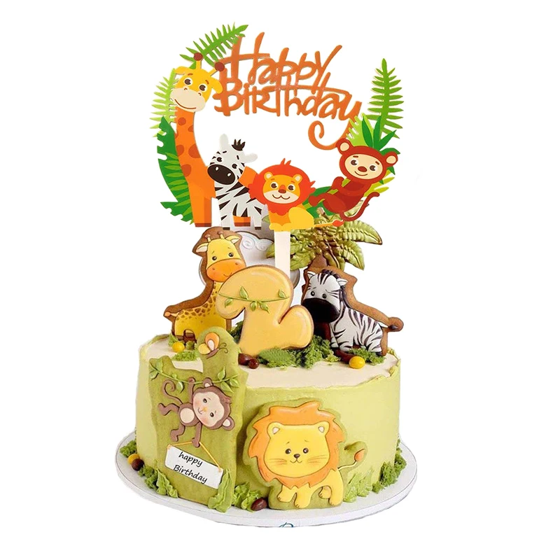 Banderole De Decoration De Gateau En Forme D Animaux Ballons De Fete D Anniversaire Pour Enfants Aliexpress
