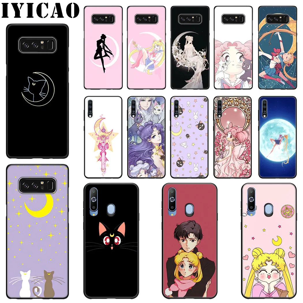 

IYICAO Japanese Anime Sailor Moon Soft Case for Samsung A70 A60 A50 A40 A30 A20 A10 M40 M30 M20 M10 Note 8 9 Phone Case