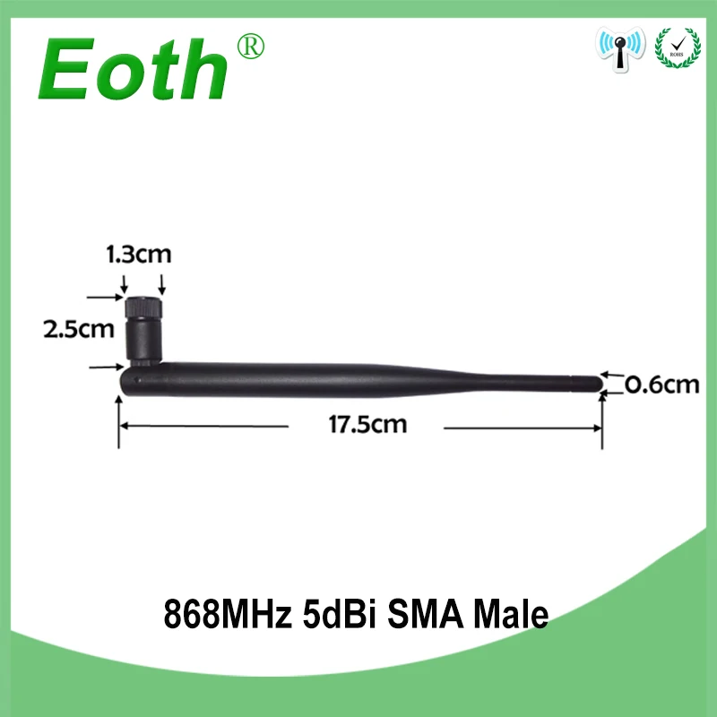 EOTH 10pcs 868mhz antenna 5dbi sma male female 915mhz lora antene pbx iot module lorawan signal receiver antena high gain