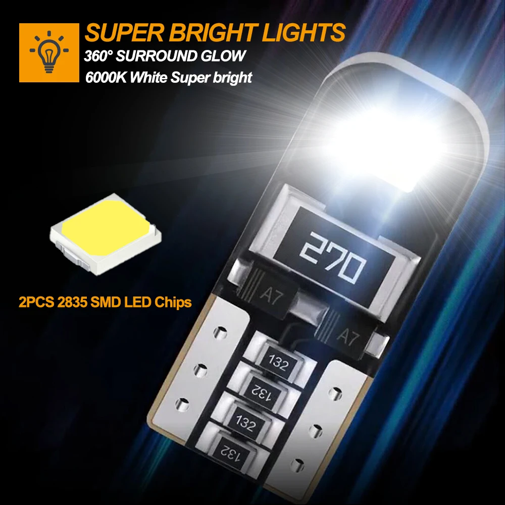 10x T10 Led Canbus W5W ڵ ׸  Skoda Octavia 2 A7 A5 Armrest ii Fabia Rapid Superb 1 2 3 Yeti Felicia Rs