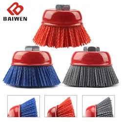 Brosse Abrasive en Nylon M14x2 & 5/8 – 11, 3 pouces, 75mm, pour meuleuse d'angle, outil rotatif Dremel, polissage, 1 pièce 