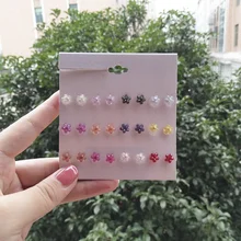 Модный Цветок в Корейском стиле серьги-гвоздики сказочные резиновые цветочные серьги красочные крошечные мини цветок для девочек женские свадебные серьги ювелирные изделия