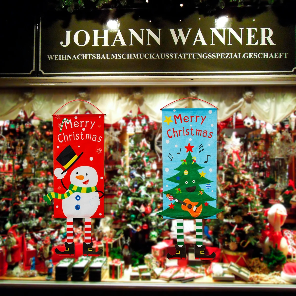 Huiran, Рождественский Снеговик, лось, Санта Клаус, ткань, висящий флаг, рождественские украшения для дома, рождественские украшения, баннеры