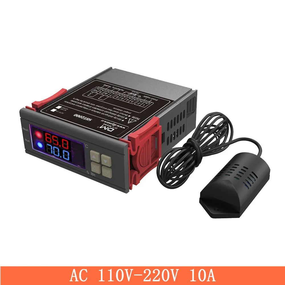 SHT2000 STC-3028 цифровой Температура регулятор влажности Измеритель 12V 110/220V 10A дома цифровой термостат гигростат инкубатор коробка - Цвет: SHT2000 110V-220VAC