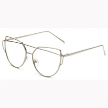 Большие размеры, женские металлические оправа для очков в стиле кошачьи глаза, фирменный дизайн, модные мужские очки с прозрачными линзами, очки, оправа для женщин