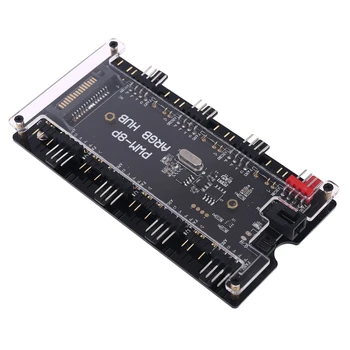 

PWM FAN+5V 3PIN ARGB Lighting 2in1 Sync HUB Controller 1 To 8 Multi Way Splitter G6DC