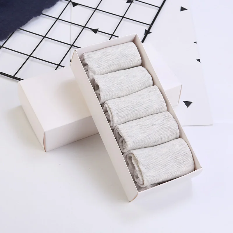 Comb3 10 штук, Хлопковые женские носки, короткие невидимые лодочки с низкой полоской, Подарочная коробка с носками для однотонных женских носков - Цвет: Comb3