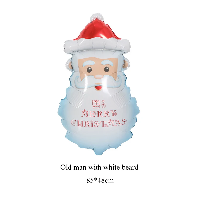 4 шт., Рождественские шары, милый Санта Клаус, большой фольгированный шар, рождественские вечерние шары, Детские воздушные шары на первый день рождения - Цвет: Old man white beard