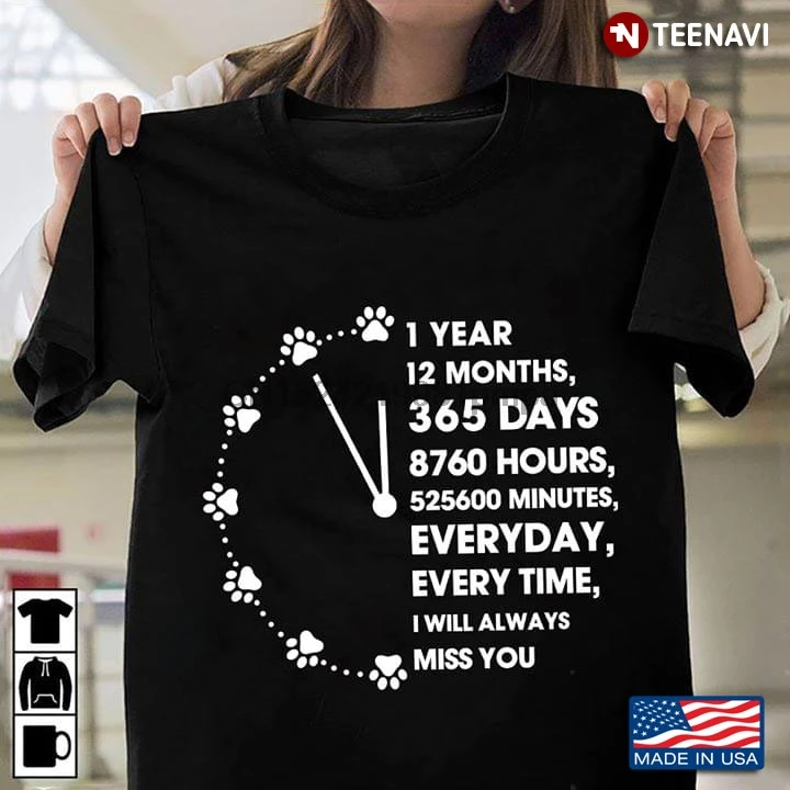 Men T Shirt Clock 1 Year 12 Months 365 Days 8760 Hours Minutes Every Day Every Time I Will Always Mi Women Tshirts T Shirts Aliexpress