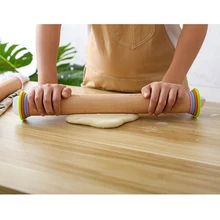 Регулируемый Деревянный Рождественский скалка для выпечки палка ролик для помадки Броши паста рулон торта кухонные инструменты