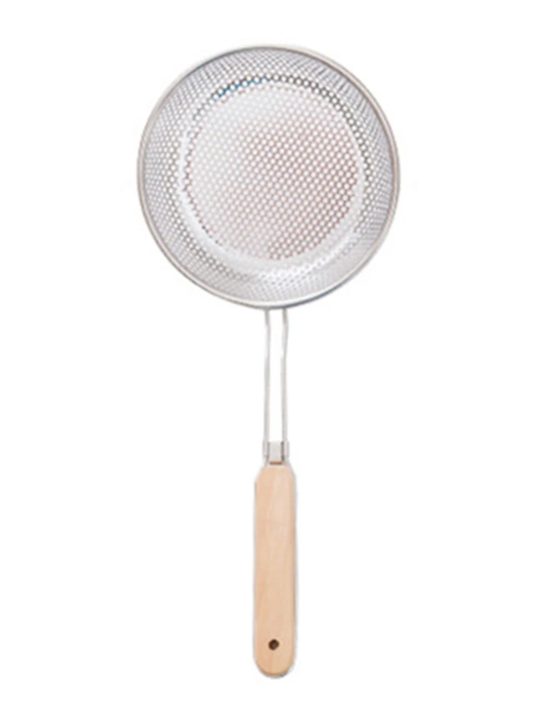 New Stainless Steel Frying Spoon Household Kitchen Fence Mesh Spoon Large Spoon Mesh Filter Spoon